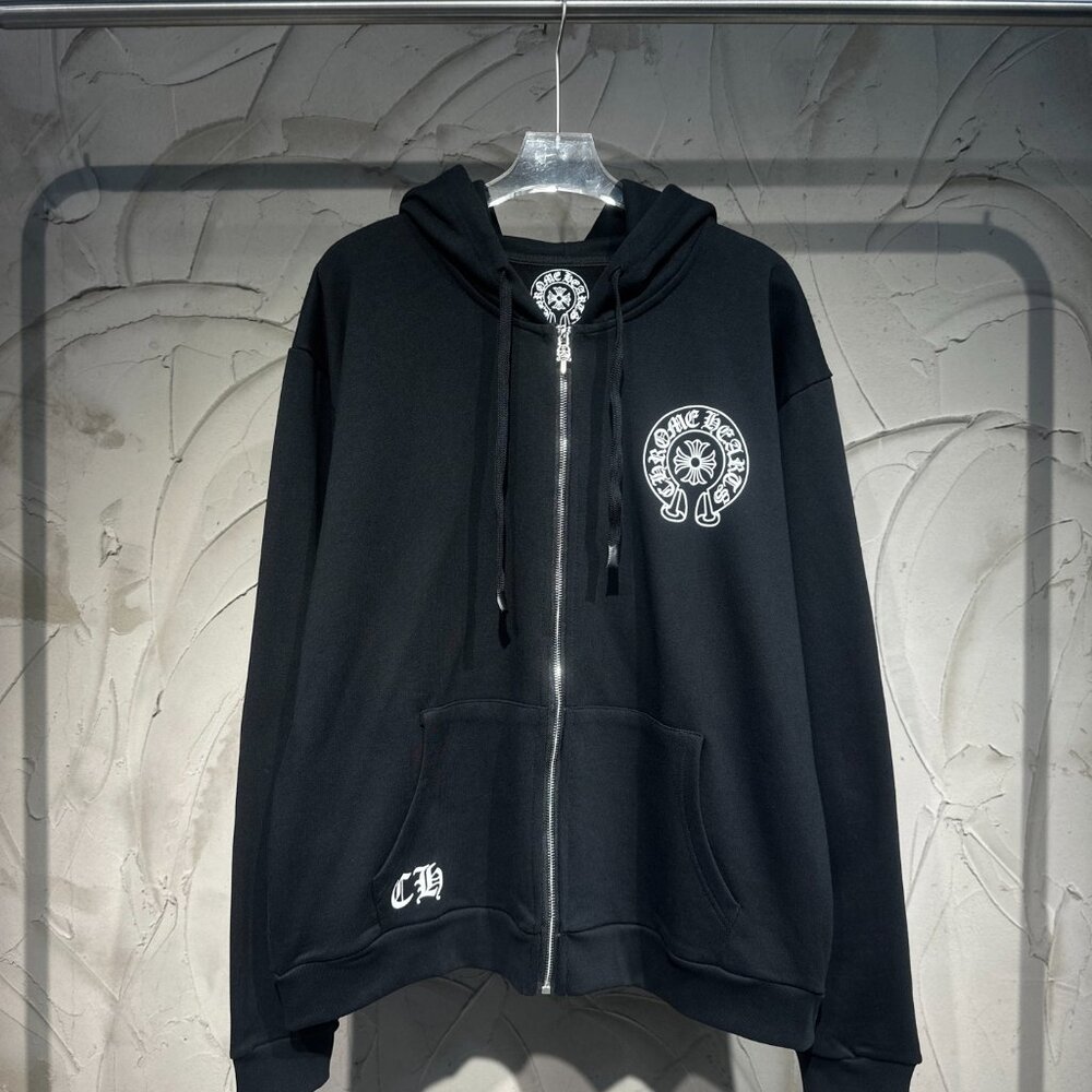 Chrome Hearts Print Zip-Up Sweatshirt Cardigan